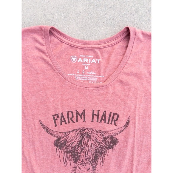 Ariat Farm Hair Graphic Tee Western Country Casual Top Women's M - Picture 4 of 5